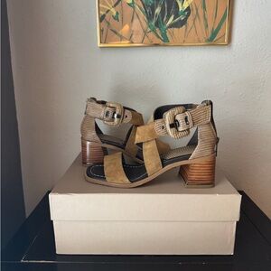 Make Offer • Donald Pliner Helen Tan Block Heel Sandals
